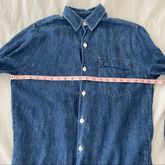 OUR LEGACY WORKSHOP RARE Japanese Hemp, Indigo & Mother Pearl Buttons Shirt S-L - Picture 9 of 11